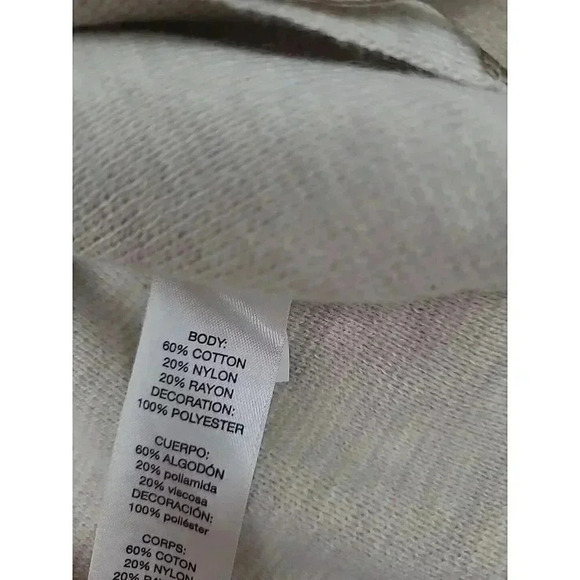 Chico's Cardigan Sweater Women's Size Medium Beige Suede Accents - Picture 6 of 10